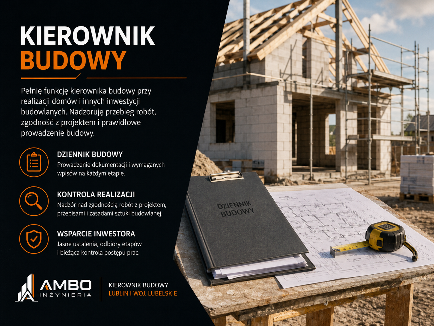 Kierownik budowy Lublin i województwo lubelskie AMBO INŻYNIERIA